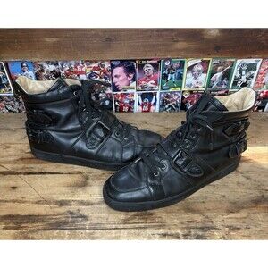christian louboutin Lace Up Boots Size EU 46 Men’s 12 Womens 13.5 Leather Black